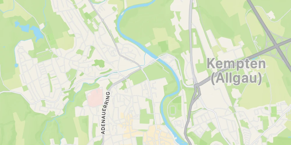 Map with marker in Kempten, Germany